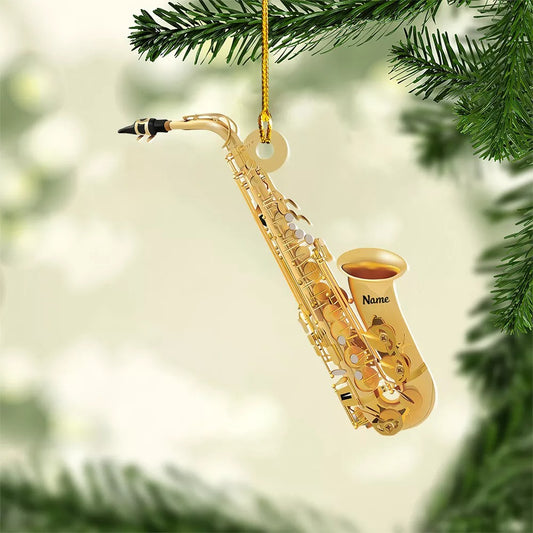 Personalized Saxophone Instrument Christmas Light Ornament, music Christmas, Ornament Decoration, Ornament For Gift, Ornament Christmas