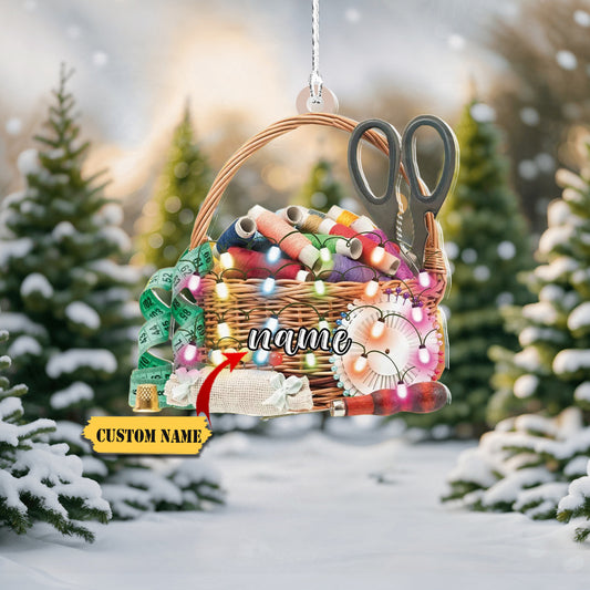 Personalized Sewing Basket Ornament, Sewing Christmas Ornament, Tailor Ornament4569090, Ornament Decoration, Ornament For Gift, Ornament Christmas