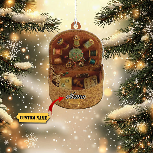 Personalized Sewing Box Ornament, Sewing Christmas Ornament, Tailor Ornament5668, Ornament Decoration, Ornament For Gift, Ornament Christmas