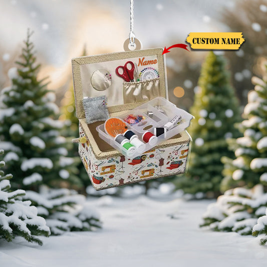 Personalized Sewing Box Ornament, Sewing Christmas Ornament, Tailor Ornament567567, Ornament Decoration, Ornament For Gift, Ornament Christmas