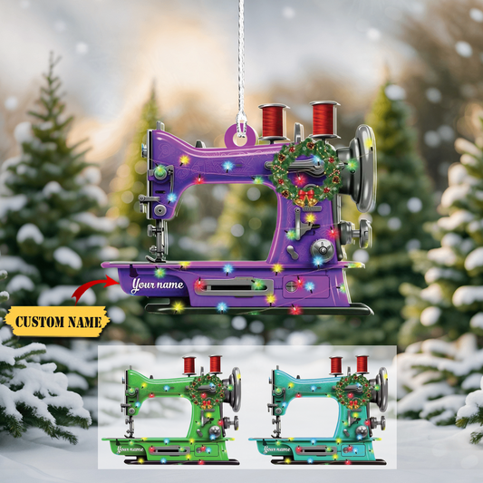 Personalized Sewing Christmas Ornament, Custom Name Sewing Ornament, Sewing Machine Ornament, Sewing Ornament, Ornament Decoration, Ornament For Gift, Ornament Christmas
