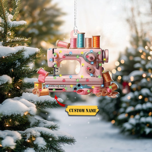 Personalized Sewing Christmas Ornament, Custom Name Sewing Ornament, Sewing Machine Ornament, Sewing Ornament3434, Ornament Decoration, Ornament For Gift, Ornament Christmas