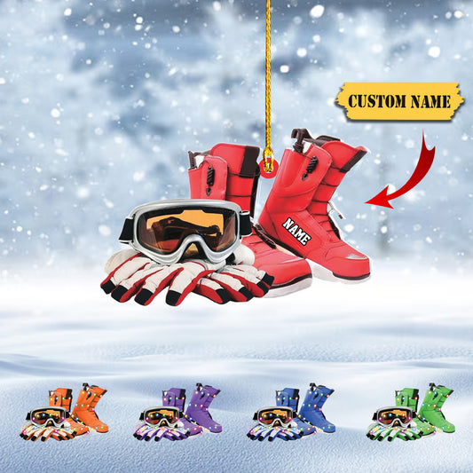 Personalized Skiing Acrylic 2D Flat Ornament, Snowboard Ornaments for Christmas Tree, Skier Gift for Xmas 2023, Snow Skiing Ornament434545, Ornament Decoration, Ornament For Gift, Ornament Christmas