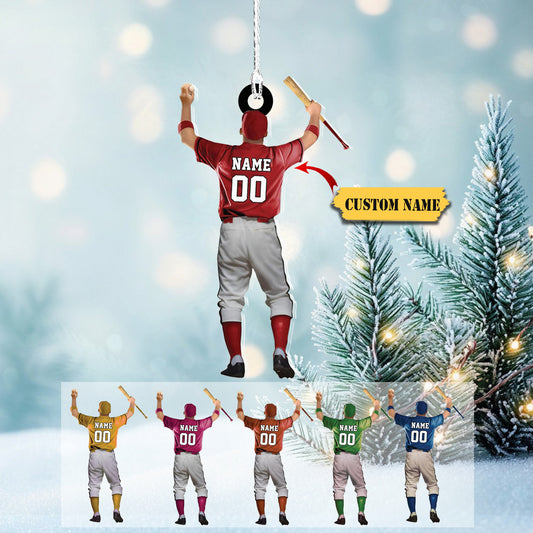 Personalized Softball Ornament Christmas Tree Decoration Custom Softball Christmas Ornament 2D Shape Flat Softball Lover Gifts Beginner Softball Players Orn, Ornament Decoration, Ornament For Gift, Ornament Christmas
