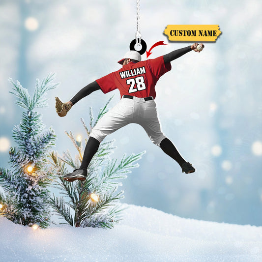 Personalized Softball Ornament Christmas Tree Decoration Custom Softball Christmas Ornament 2D Shape Flat Softball Lover3434, Ornament Decoration, Ornament For Gift, Ornament Christmas
