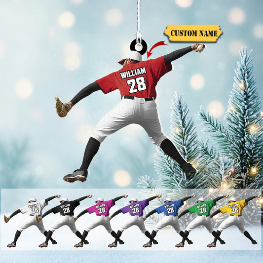 Personalized Softball Ornament Christmas Tree Decoration Custom Softball Christmas Ornament 2D Shape Flat Softball Lover3434, Ornament Decoration, Ornament For Gift, Ornament Christmas
