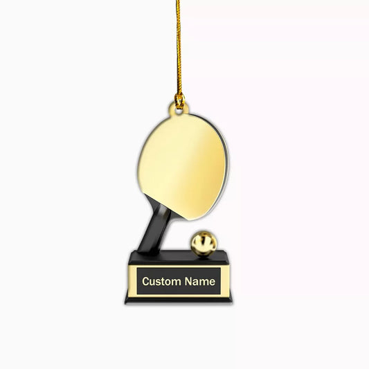 Personalized Table Tennis Trophy Ornament, Golden Trophy Table Tennis Ornament, Ornament Decoration, Ornament For Gift, Ornament Christmas