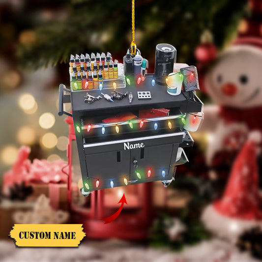 Personalized Tattoo Machine Ornament, Gift For Tattoo Lover Christmas Ornament, Ornament Decoration, Ornament For Gift, Ornament Christmas