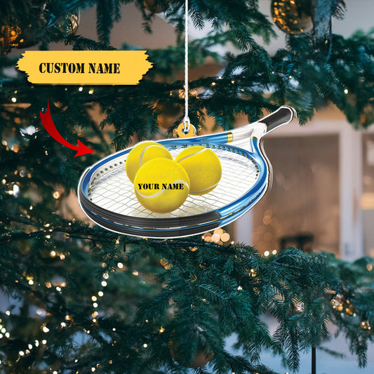 Personalized Tennis Ornament, Tennis Christmas Ornament, Tennis Car Ornament, Tennis Player Ornament Gift, Tennis Xmas Ornament, Ornament Decoration, Ornament For Gift, Ornament Christmas