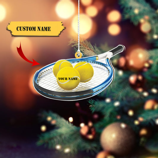 Personalized Tennis Ornament, Tennis Christmas Ornament, Tennis Car Ornament, Tennis Player Ornament Gift, Tennis Xmas Ornament, Ornament Decoration, Ornament For Gift, Ornament Christmas