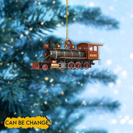 Personalized Train Ornament, Railroader Christmas Ornament, Locomotive Xmas, Ornament Decoration, Ornament For Gift, Ornament Christmas