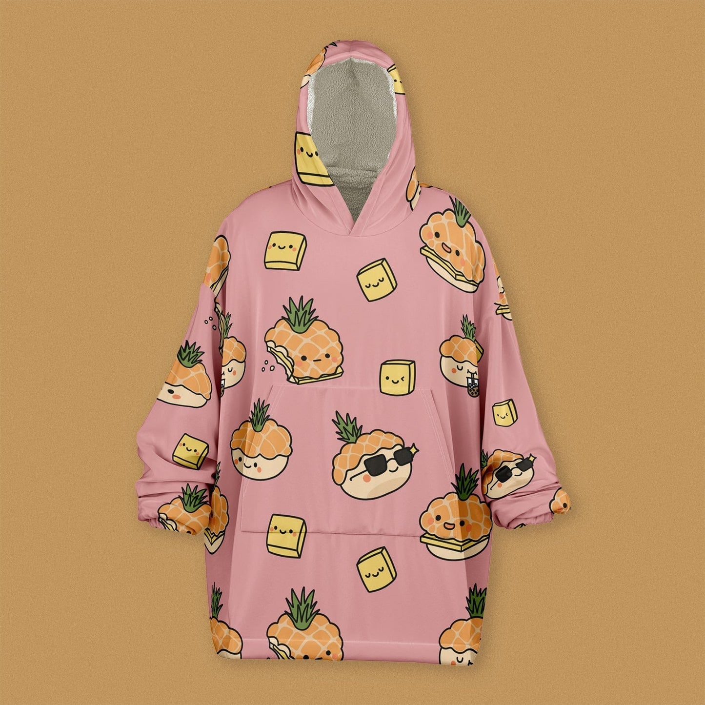 Pineapple Bun Snug Blanket Hoodie