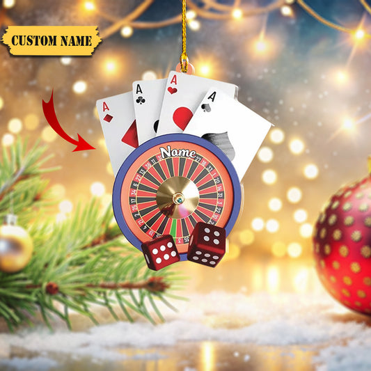 Playing Card Christmas Hanging Ornament, Casino Games Ornament Poker Cards Decor, Ornament Decoration, Ornament For Gift, Ornament Christmas