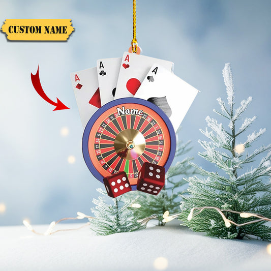 Playing Card Christmas Hanging Ornament, Casino Games Ornament Poker Cards Decor, Ornament Decoration, Ornament For Gift, Ornament Christmas