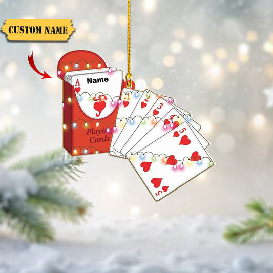 Playing Card Christmas Hanging Ornament, Casino Games Ornament, Poker Cards456456, Ornament Decoration, Ornament For Gift, Ornament Christmas