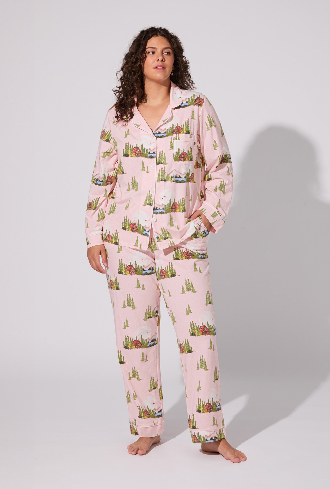 Pine Lake  Long Sleeve Classic Stretch Jersey PJ Set