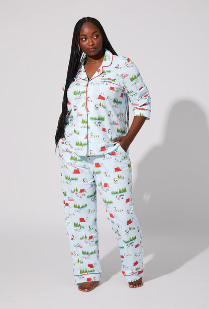 Peanuts® Camp Snoopy Long Sleeve Classic Stretch Jersey PJ Set