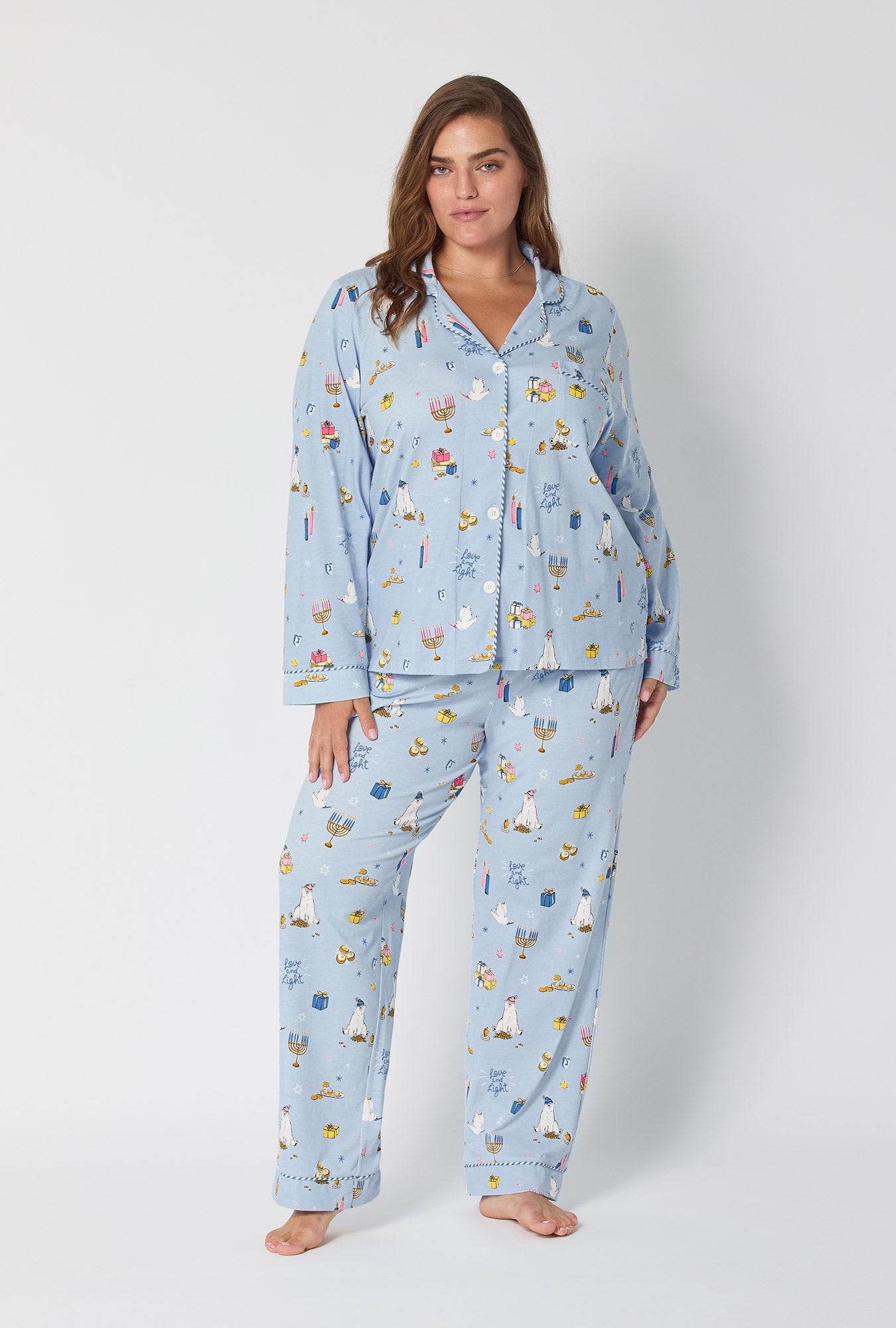 Love And Light Long Sleeve Classic Stretch Jersey Pj Set