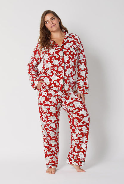 Floral Charm Long Sleeve Classic Stretch Jersey Pj Set