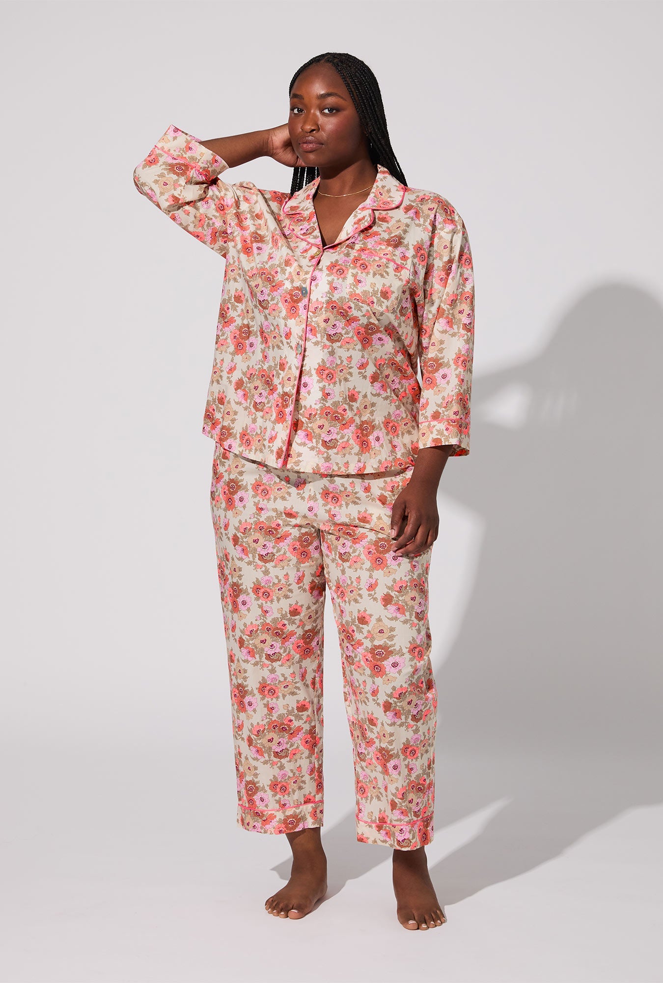 Madeleine 3/4 Sleeve Classic Woven Tana Lawn® Cropped PJ set Made With Liberty Fabric