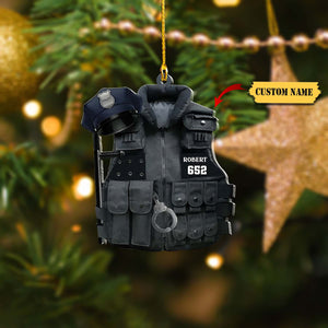 Police Bulletproof Vest Personalized Shaped Ornament, Christmas gift, Ornament For Him, Gift For Him, Ornament Christmas