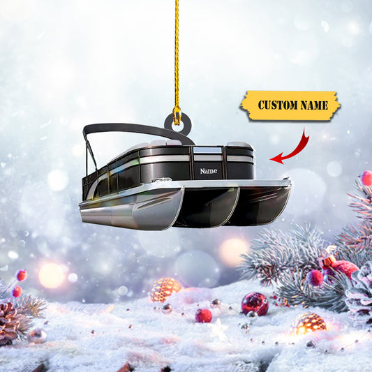 Pontoon Boat Shaped Ornament - pontoon boat ornament, Christmas Ornament, Ornament Decoration, Ornament For Gift, Ornament Christmas