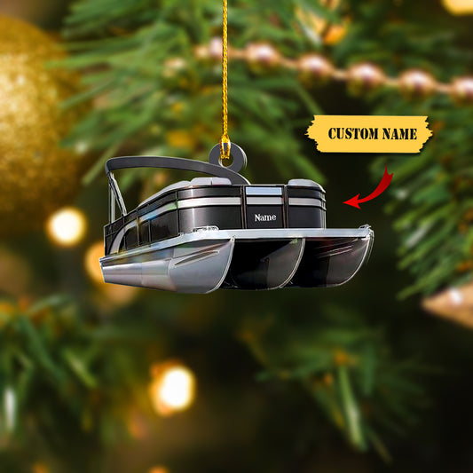 Pontoon Boat Shaped Ornament - pontoon boat ornament, Christmas Ornament, Ornament Decoration, Ornament For Gift, Ornament Christmas