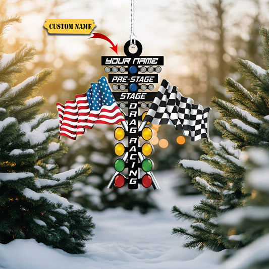 Pre-Stage Drag Racing Lights Christmas Ornament, Ornament Decoration, Ornament For Gift, Ornament Christmas