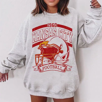 Vintage 90s Style Kansas City Football Sweatshirt, Game Day Shirt, Kansas City Team Football Shirt, Sunday Kansas City, Kansas City Football