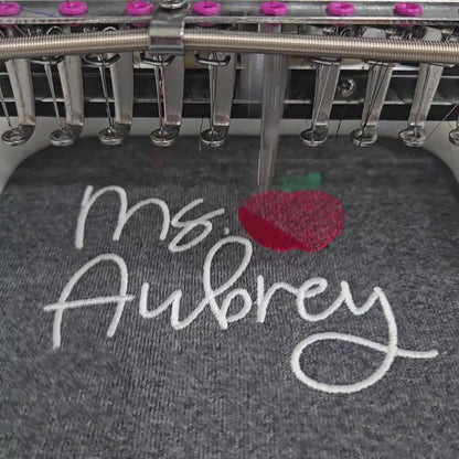 Embroidered Teacher Sweatshirt, Personalized Name Apple Teacher Gift, Customized Embroidered Sweatshirt, Gift for Tutor, Custom Sweater