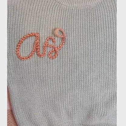 Personalized Hand embroidered Name Baby Sweater,Custome Baby Name Sweater,Pink Baby Girls Sweater With Name,Birthday Gift For Baby Girls Boy