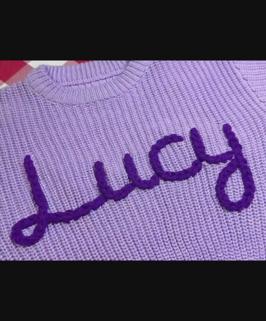 Custome Baby Name Sweater, Pink Baby Girls Sweater With Name, Personalized Hand Embroidered Name Baby Sweater, Best Birthday Gift For Baby
