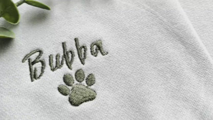 Embroidered Pet Face & Name Sweatshirts,Personalised Embroidered Dog Sweatshirt with Portrait from Photo,Special Birthday Gift for Dog Mom