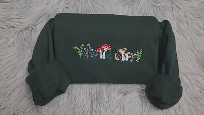 Enchanted Mushroom Forest Embroidered Crewneck - Magic Mushroom Forest - Wild Mushrooms Crewneck - T-Shirt - Sweatshirt - Hoodie