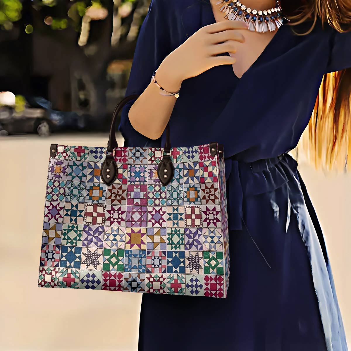 Leather Bag Gentle Quilting Blocks