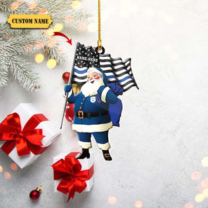 RD-HKM - Custom Shaped Ornament - Police Santa 156 - PT97, Ornament For Him, Gift For Him, Ornament Christmas