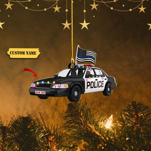 RD-HKM- Police Car- Custom Ornament - Loop- T2k- 476, Ornament For Him, Gift For Him, Ornament Christmas