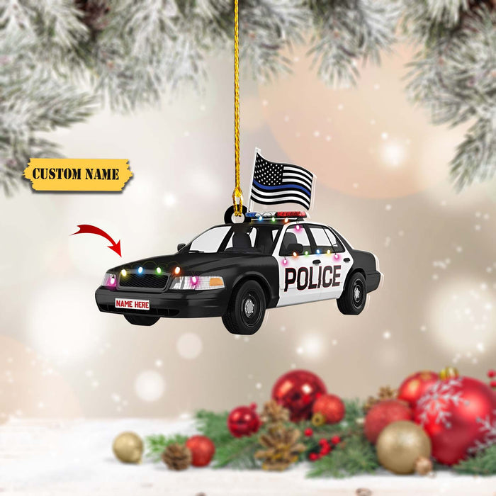 RD-HKM- Police Car- Custom Ornament - Loop- T2k- 476, Ornament For Him, Gift For Him, Ornament Christmas