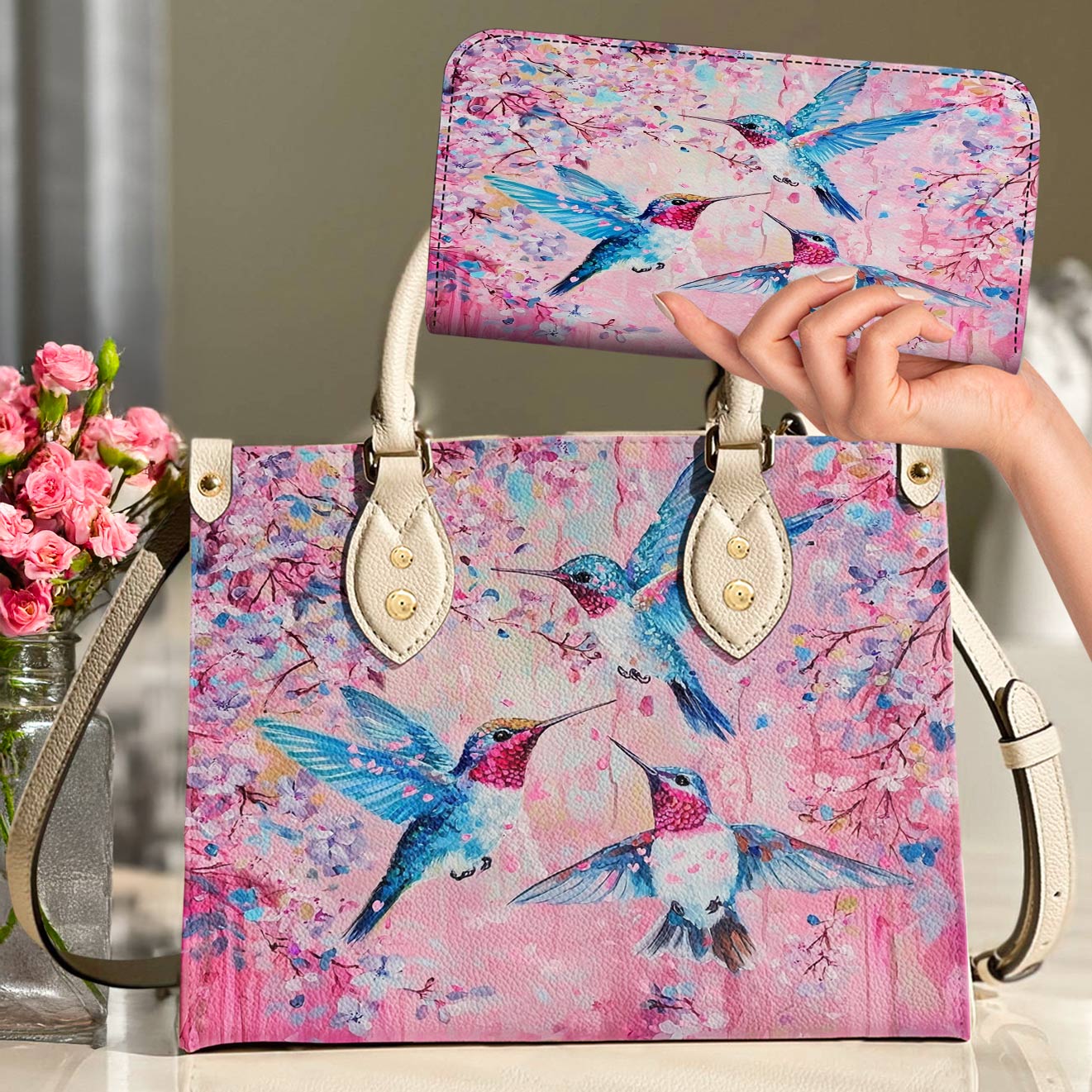 Hummingbird Leather Bag Petal & Flight