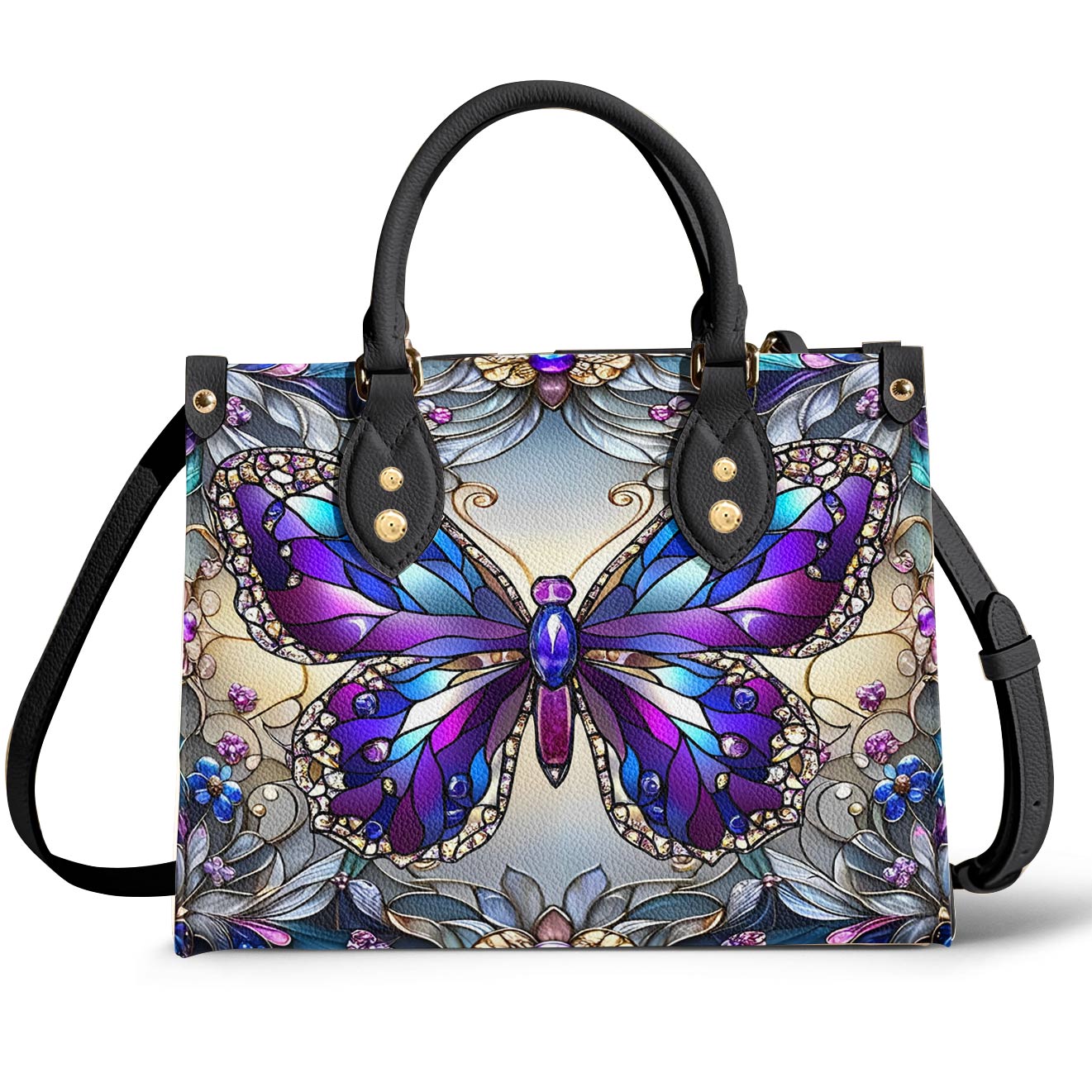 Leather Bag Mosaic Butterfly