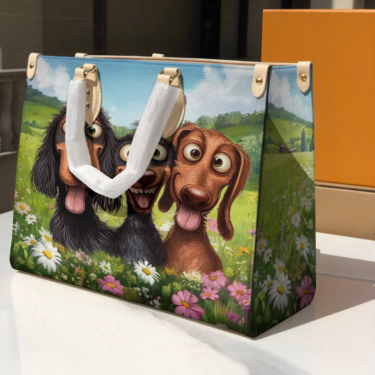 Leather Bag Dachshund Giggles
