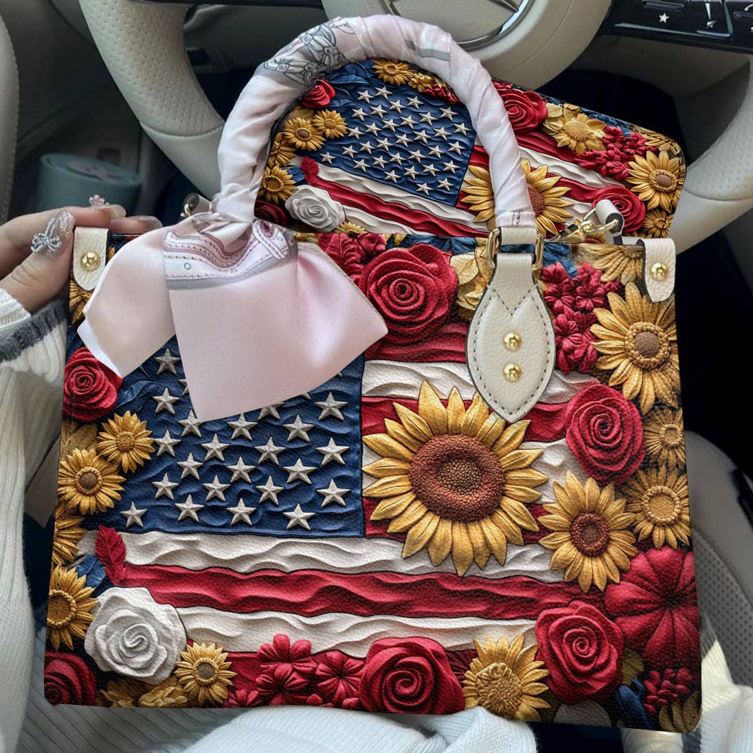 Leather Bag Love My Country