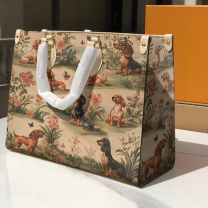 Dachshund Leather Bag Whimsy Meadow Hounds