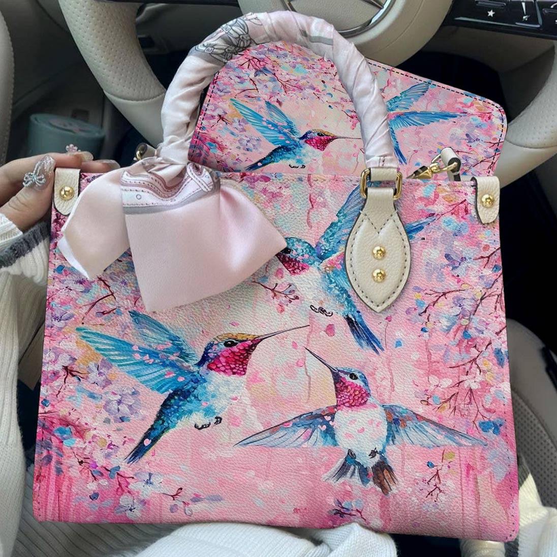 Hummingbird Leather Bag Petal & Flight