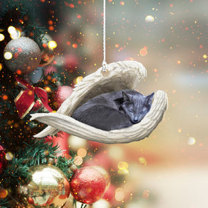 Russian Blue Sleeping Angel Russian Blue Lovers Cat Moms, Ornament Decoration, Ornament Christmas - TeeZworldVN