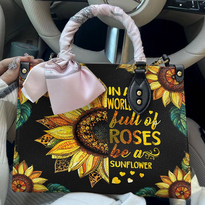 Leather Bag Be a Sunflower