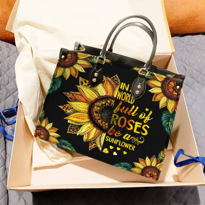 Leather Bag Be a Sunflower