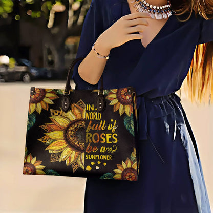 Leather Bag Be a Sunflower