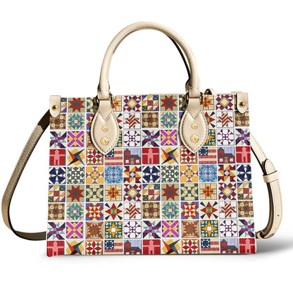 Leather Bag Beautiful Quilt Block Symphony