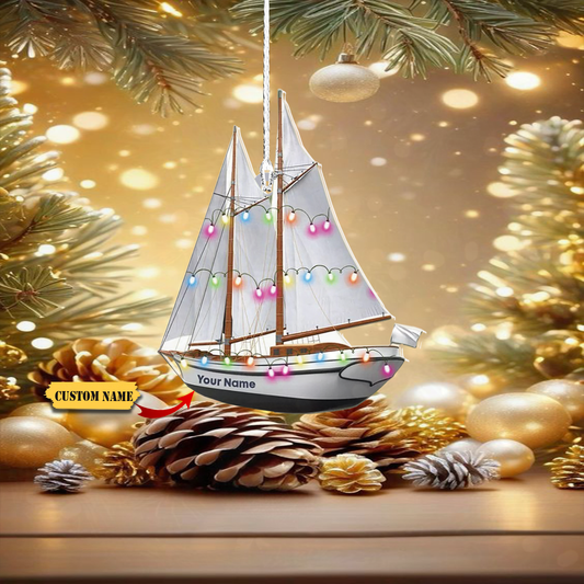 Sail Ship light Christmas hanging Ornament,Sail Ship Christmas Ornament decor, Ornament Decoration, Ornament For Gift, Ornament Christmas